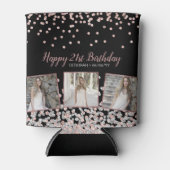 Rafraîchisseur Pour Canette Rose Gold Silver Photo Collage 21e anniversaire (Devant)