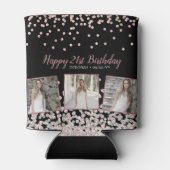 Rafraîchisseur Pour Canette Rose Gold Silver Photo Collage 21e anniversaire (Dos)