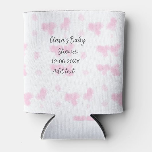 Rafraîchisseur Pour Canette Rose mignon baby shower aquarelle moderne dat (Devant)