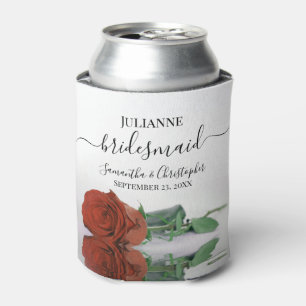 Rafraîchisseur Pour Canette Rose orange rouille Élégant Mariage Bridesmaid