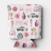 Rafraîchisseur Pour Canette Rose pâle Monogram Rétro Boule disco Coquette (Dos)