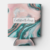 Rafraîchisseur Pour Canette Rose Parties scintillant or rose Turquoise marbre  (Devant)