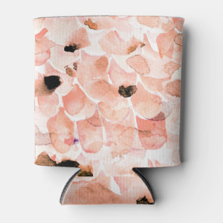 Rafraîchisseur Pour Canette Rose, pivoine, feuille, motif aquarelle.