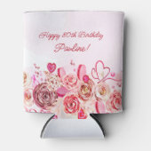 Rafraîchisseur Pour Canette Rose Rose Coeur Tourbillonnant Saint Valentin 80e  (Devant)