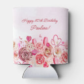 Rafraîchisseur Pour Canette Rose Rose Coeur Tourbillonnant Saint Valentin 80e  (Dos)