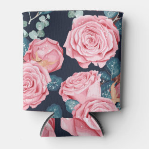Rafraîchisseur Pour Canette Roses roses vintages, motif sans soudure.