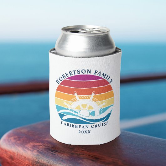 Rafraîchisseur Pour Canette Roue de bateau de croisière Retro Sunset Family