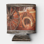 Rafraîchisseur Pour Canette Roue en Wagon Rustique Horseshoes Western Style Ca (Dos)