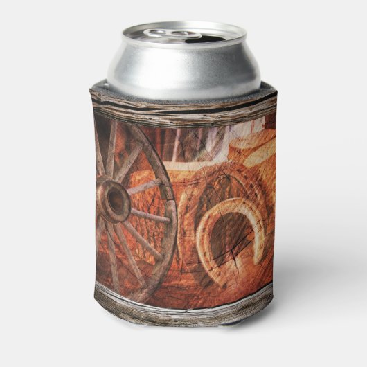 Rafraîchisseur Pour Canette Roue en Wagon Rustique Horseshoes Western Style Ca (Can Dos)