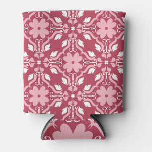 Rafraîchisseur Pour Canette Rouge, beige à fleurs, papier peint motif sans cou