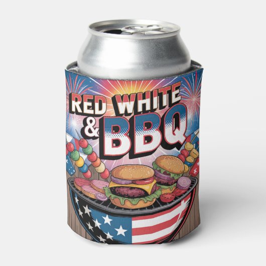 Rafraîchisseur Pour Canette Rouge Blanc & BBQ (Can devant)