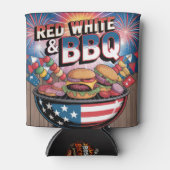 Rafraîchisseur Pour Canette Rouge Blanc & BBQ (Devant)