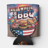 Rafraîchisseur Pour Canette Rouge Blanc & BBQ (Dos)