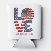 Rafraîchisseur Pour Canette Rouge Blanc Bleu Drapeau Américain Aimer Paix Hipp (Dos)