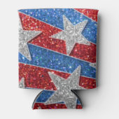 Rafraîchisseur Pour Canette Rouge Blanc Bleu Parties scintillant Drapeau Améri (Devant)