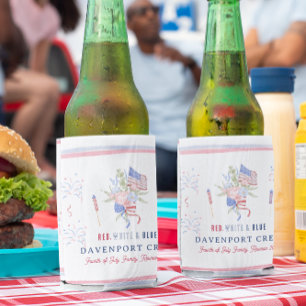 Rafraîchisseur Pour Canette Rouge Blanc & Bleu Réunion du 4 juillet