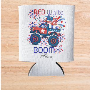 Rafraîchisseur Pour Canette Rouge, blanc boom 4 juillet 250e anniversaire