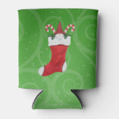 Rafraîchisseur Pour Canette Rouge blanc Noël Stocker Gnome Holly Green (Devant)