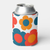 Rafraîchisseur Pour Canette Rouge & Bleu Floral Bold Botanique Printemps & Été (Can devant)