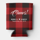 Rafraîchisseur Pour Canette rouge buffle plaid rustique mariage d'hiver (Devant)