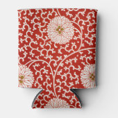 Rafraîchisseur Pour Canette Rouge Floral Vibrant Ornate Classé Motif (Devant)