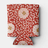 Rafraîchisseur Pour Canette Rouge Floral Vibrant Ornate Classé Motif (Dos)