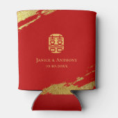 Rafraîchisseur Pour Canette Rouge or chinois calligraphie bracelet mariage (Dos)