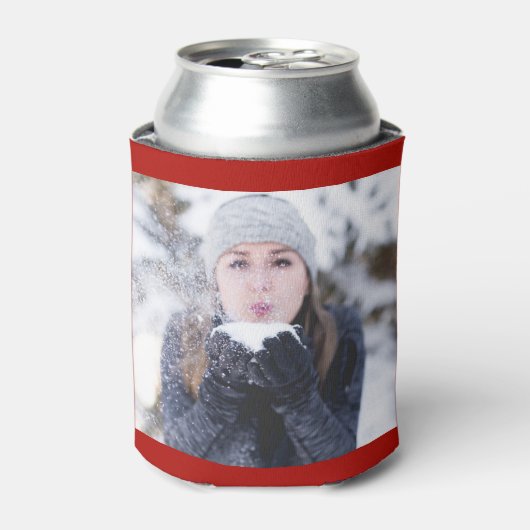 Rafraîchisseur Pour Canette Rouge Personnalisé 2 Modèle photo double face (Can devant)