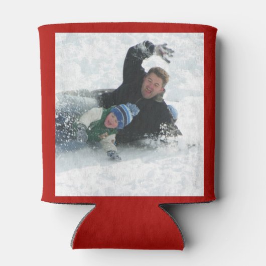 Rafraîchisseur Pour Canette Rouge Personnalisé 2 Modèle photo double face (Dos)