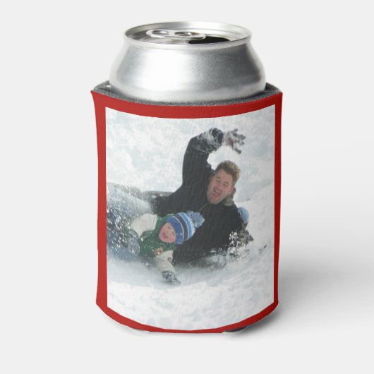 Rafraîchisseur Pour Canette Rouge Personnalisé 2 Modèle photo double face (Can Dos)