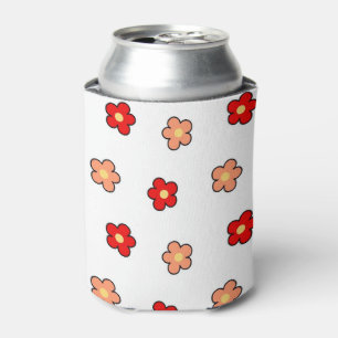 Rafraîchisseur Pour Canette Rouge rose Floral Vibrant Botanique Printemps & Ét