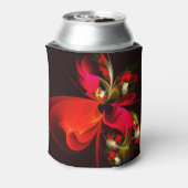 Rafraîchisseur Pour Canette Rouge Vert Floral Moderne Art Abstrait Motif #02 (Can Dos)