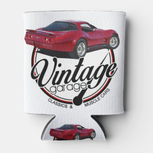 Rafraîchisseur Pour Canette Rouge vintage Corvette de garage