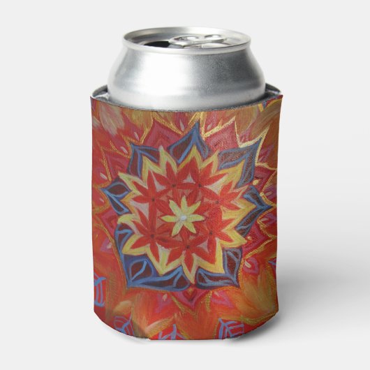 Rafraîchisseur Pour Canette Rouges et Golden Mandala Custom Can Cooler (Can devant)