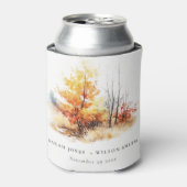 Rafraîchisseur Pour Canette Rouille Jaune Automne Automne Paysage Plaid Mariag (Can devant)