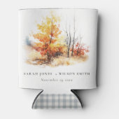 Rafraîchisseur Pour Canette Rouille Jaune Automne Automne Paysage Plaid Mariag (Devant)
