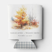 Rafraîchisseur Pour Canette Rouille Jaune Automne Automne Paysage Plaid Mariag (Dos)