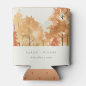 Rafraîchisseur Pour Canette Rouille Orange Jaune Automne Arbre Automne Mariage (Dos)