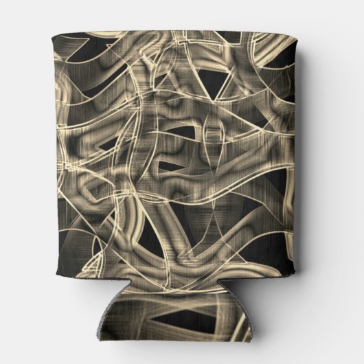 Rafraîchisseur Pour Canette Rubans courbés beiges, contrastés par trait gaufré (Dos)