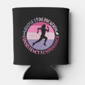 Rafraîchisseur Pour Canette Running Mindset - Citation d'endurance de la fille (Dos)