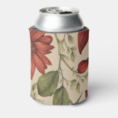 Rafraîchisseur Pour Canette Russe Sage Vert & Bourgogne Rouge Floral Automne (Can Dos)