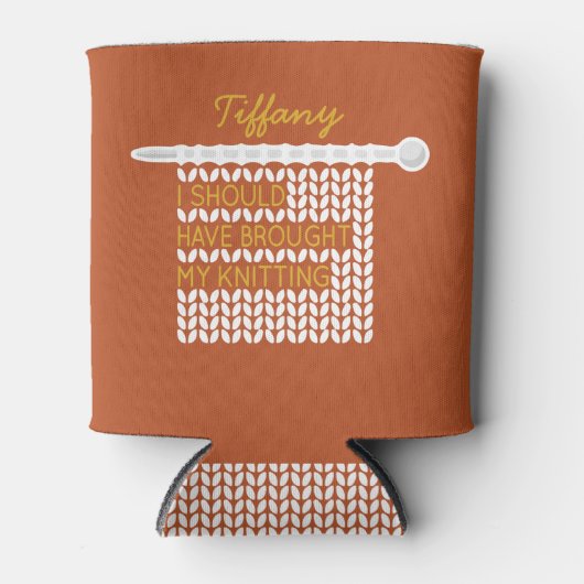 Rafraîchisseur Pour Canette Rust & Mustard J'Aurais Dû Apporter Mon Tricot (Devant)