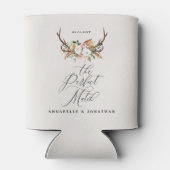 Rafraîchisseur Pour Canette Rustic Boho Floral Antler Wedding Card & Gift (Dos)