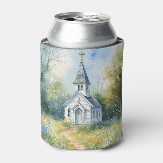 Rafraîchisseur Pour Canette Rustic Church Path in Wildflower Meadow (Can devant)