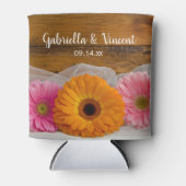 Rafraîchisseur Pour Canette Rustic Daisy Trio Pays Nage Mariage Faveurs (Devant)