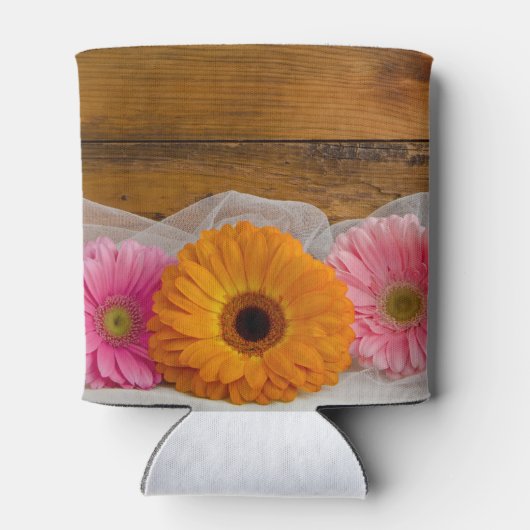 Rafraîchisseur Pour Canette Rustic Daisy Trio Pays Nage Mariage Faveurs (Dos)