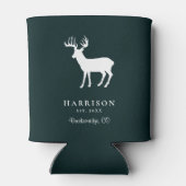 Rafraîchisseur Pour Canette Rustic Deer Green Personnalisé (Dos)