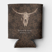 Rafraîchisseur Pour Canette Rustic Elegant Wedding Brown Western Bull Skull (Devant)