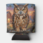 Rafraîchisseur Pour Canette Rustic Impasto Great Horned Owl (Dos)