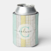 Rafraîchisseur Pour Canette Rustic Mint & Yellow Boho Geo Modern Personalized (Can devant)